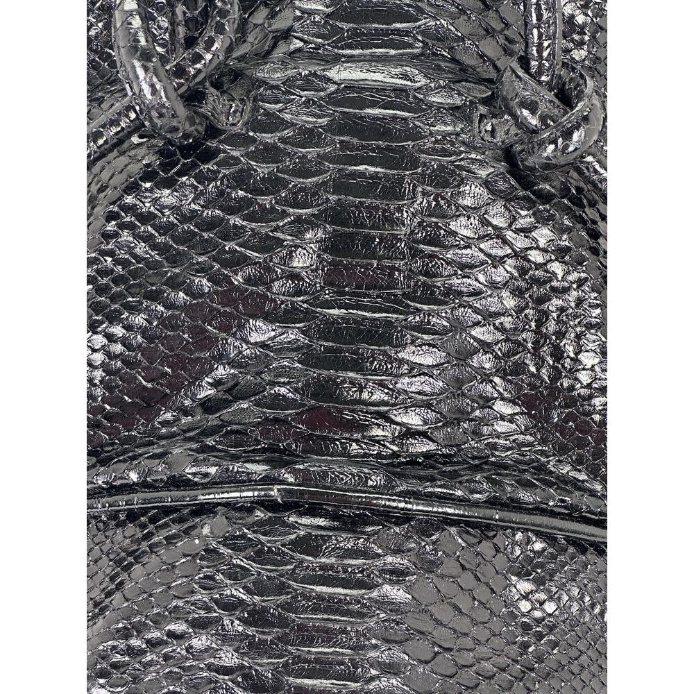 Devi Kroell Black Python Leather Bucket Shoulder … - image 4